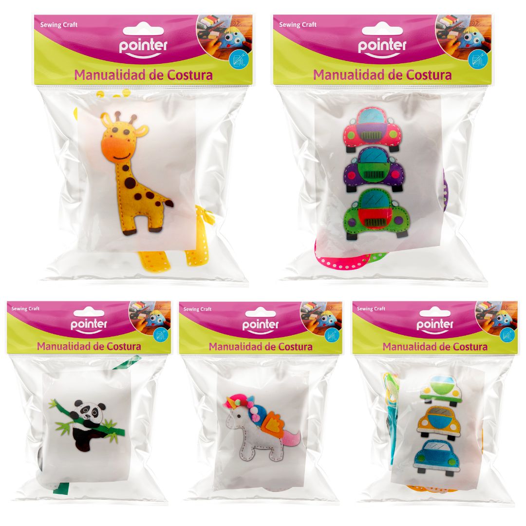 FIGURAS DE COSTURA POINTER P/MANUALIDADES ANIMALES Y AUTOS (F. 96 SETS)