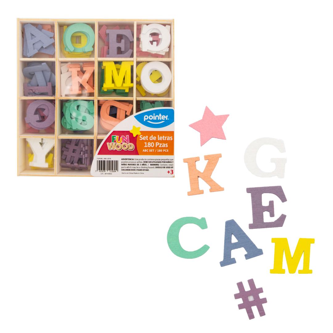 SET DE LETRAS POINTER CX180 COLORES SURTIDOS (F. 36 SETS)