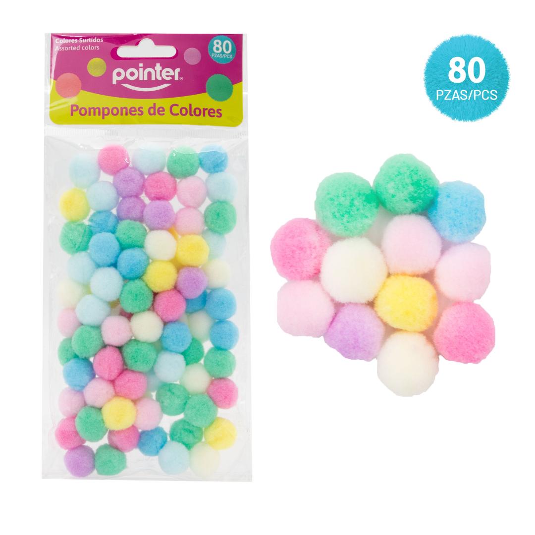 POMPONES POINTER 3CM BX80 COLORES SURTIDOS (F. 288 SETS)