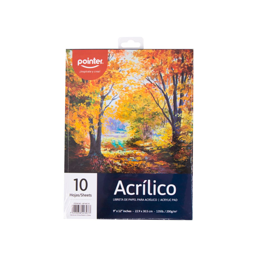 BLOCK ACRILICO POINTER 10H. 200G. 9"X12" (F. 96 UNI)