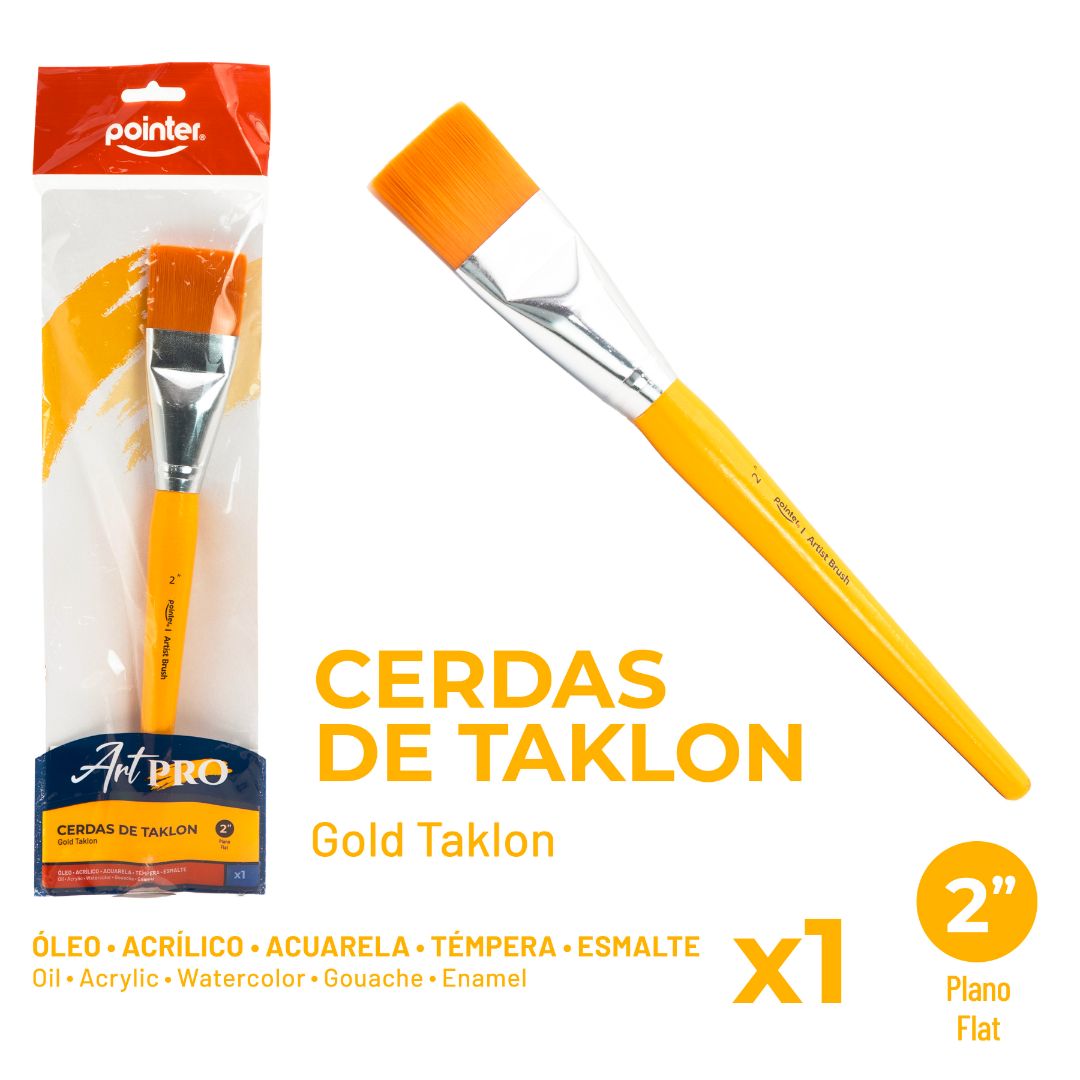PINCEL POINTER ART PRO CERDAS DE TAKLON PLANO 2" (F. 288 SETS)
