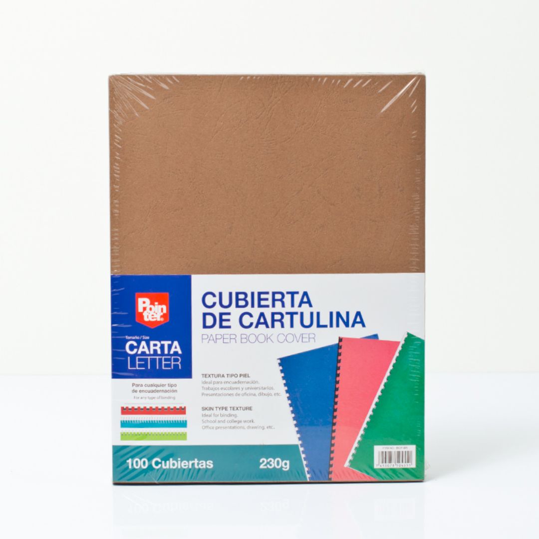 PASTA P/ENCUADERNAR POINTER MARRON PX100 CARTA 230G (F. 40 PAQ)