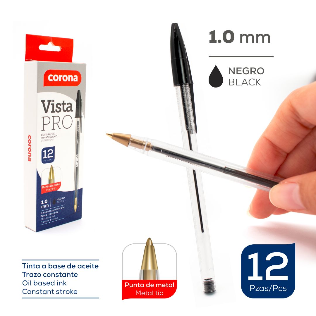 BOLIGRAFO CORONA NEGRO 1.0MM (F. 96 DOC)