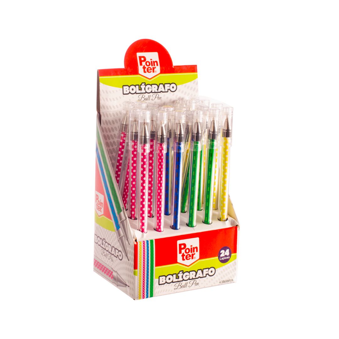 BOLIGRAFO GEL POINTER COLOR AZ/VE/AM/FUC CX24 (F.24 BOX)