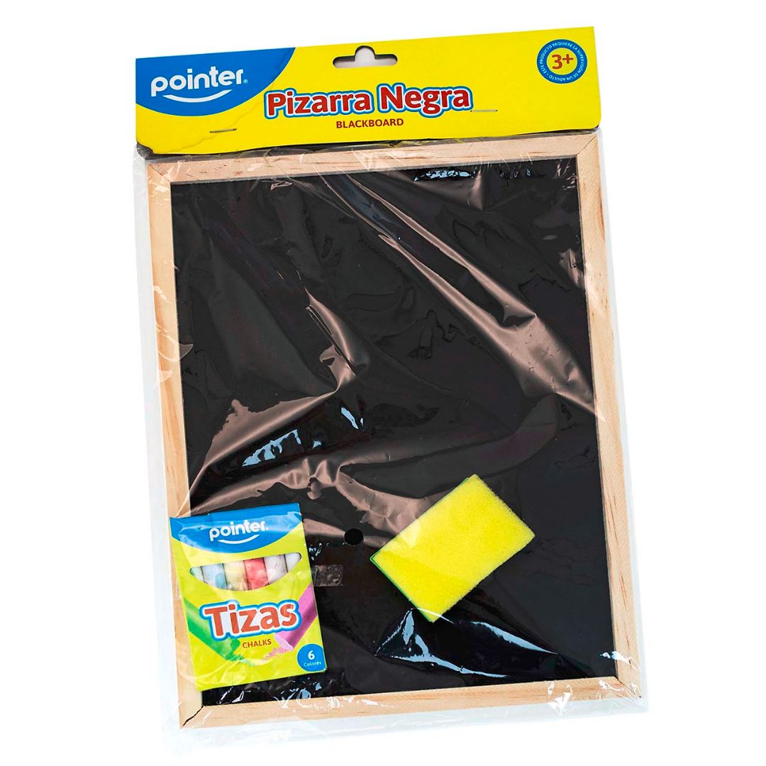 PIZARRON POINTER NEGRO P/YESO C/TIZAS 10.5"X8" (F. 48 UNI)