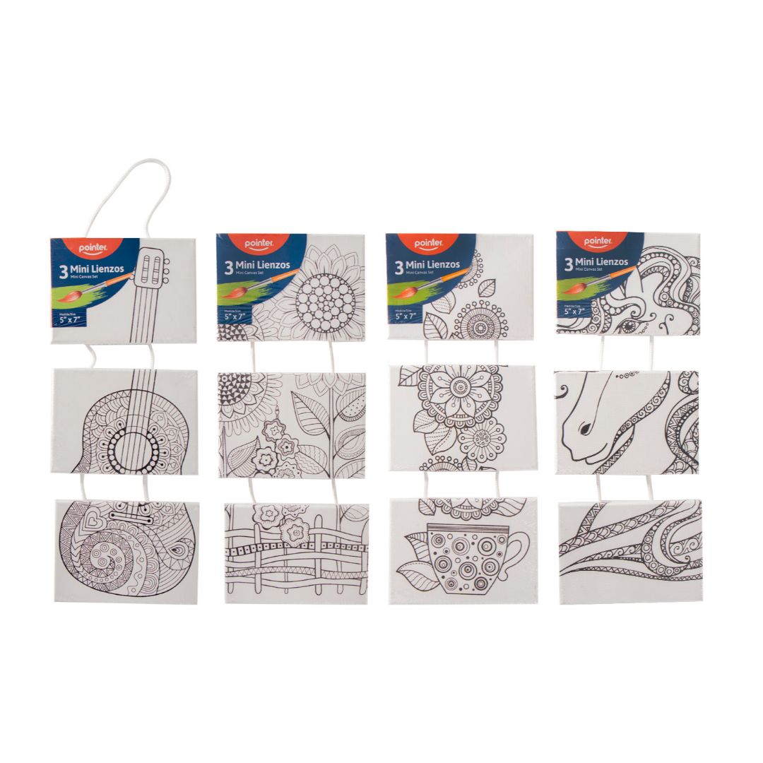 MINI BASTIDORES POINTER C/DISEÑOS 4 DISEÑOS 5" X 7" TRIPTICO (F. 40 SETS)