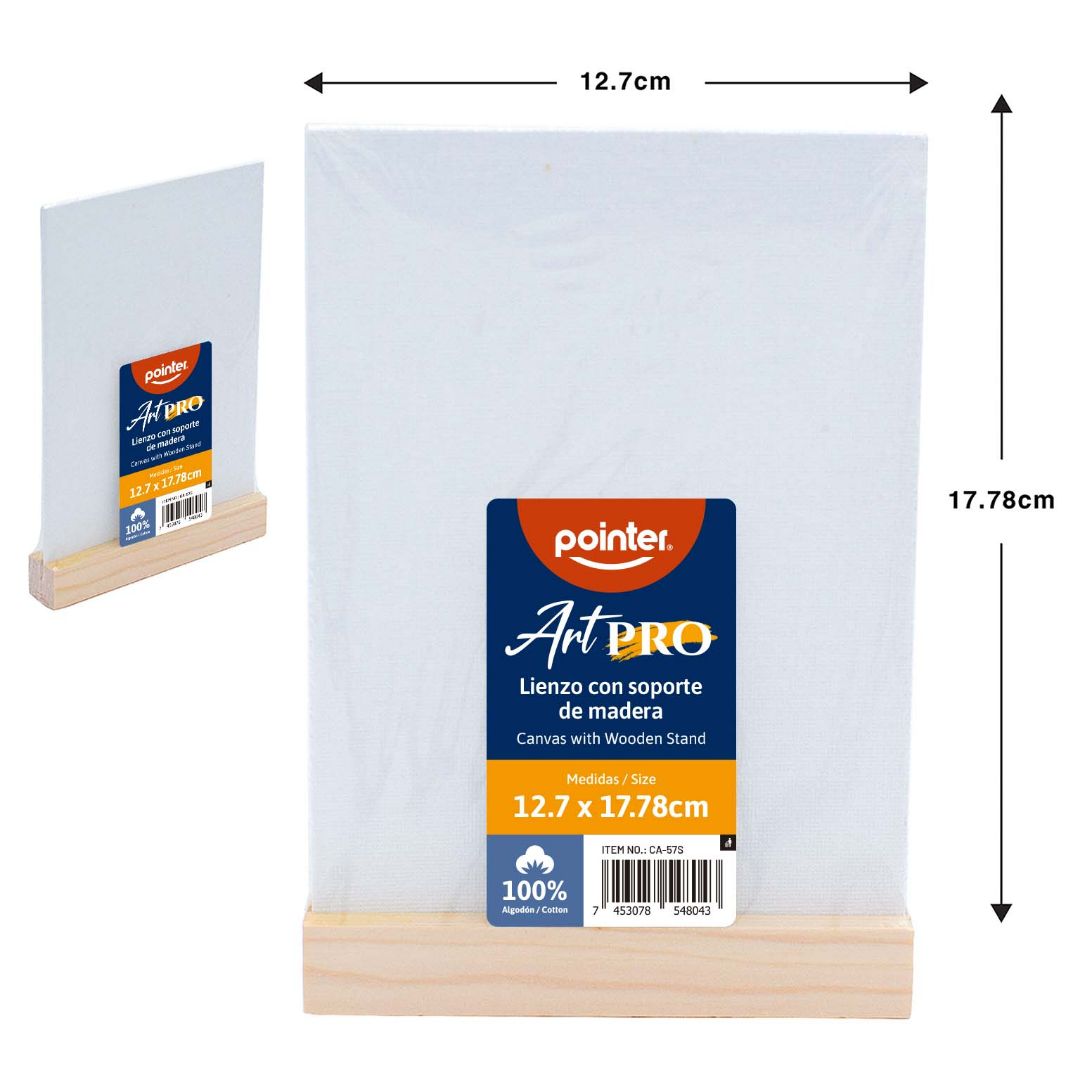 CARTON CON TELA POINTER C/SOPORTE DE MADERA 12.7X17.78CM (F. 120 PZAS)