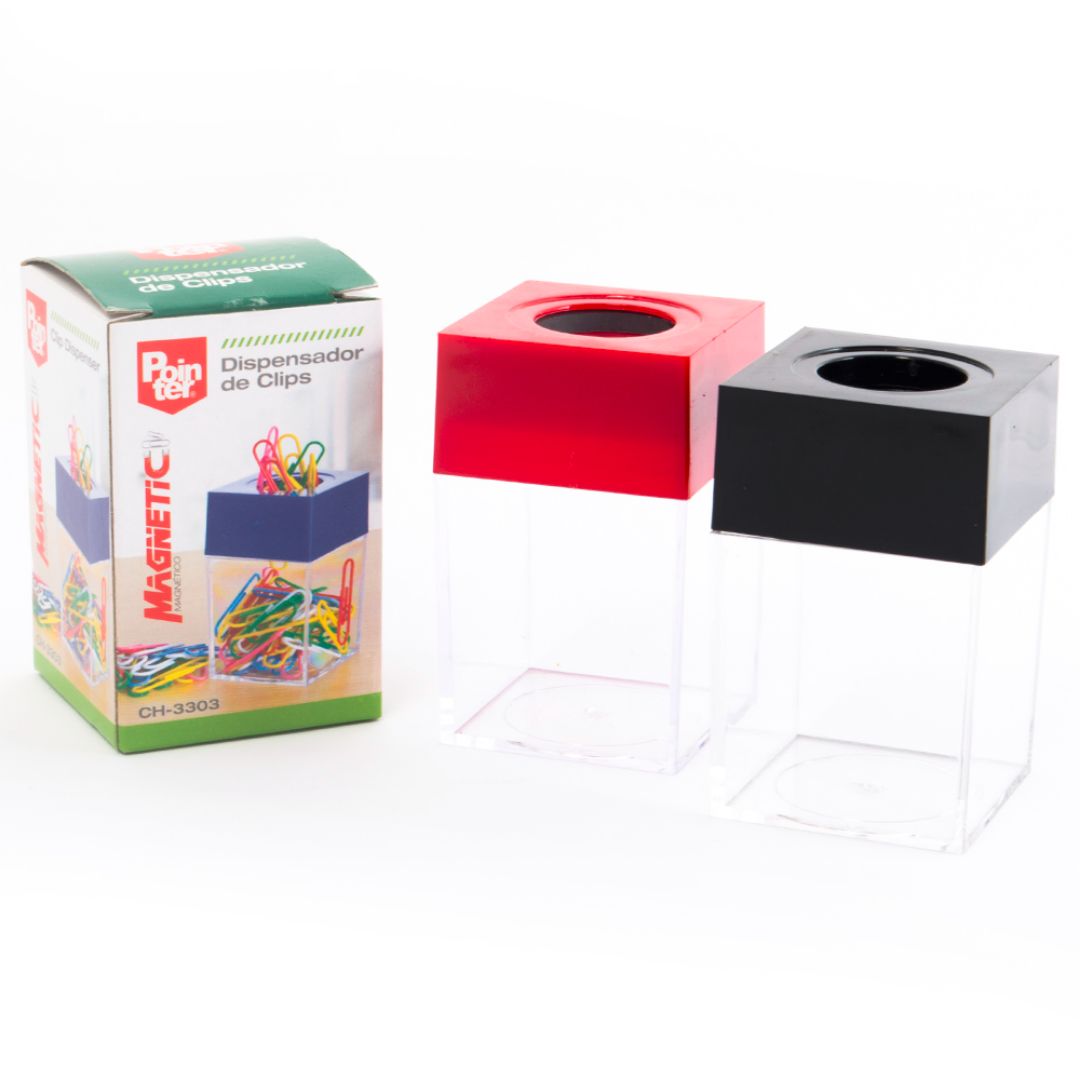DISPENSADOR DE CLIPS POINTER MAGNETICO 2 COLORES (F. 240 UNI)