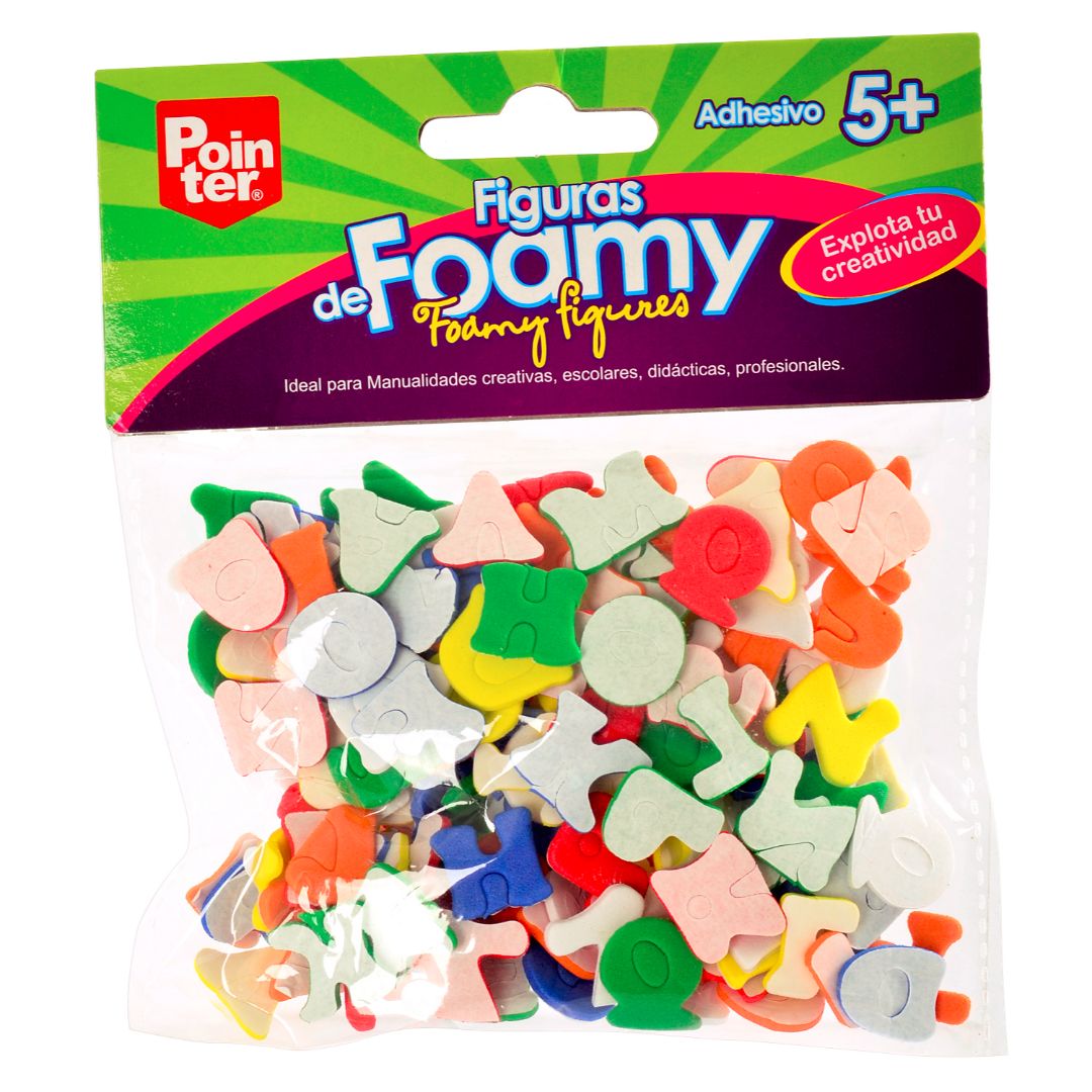 FIGURAS DE FOAMY POINTER ABECEDARIO C/ADHESIVO COL. SURTIDOS (F. 240 UNI)