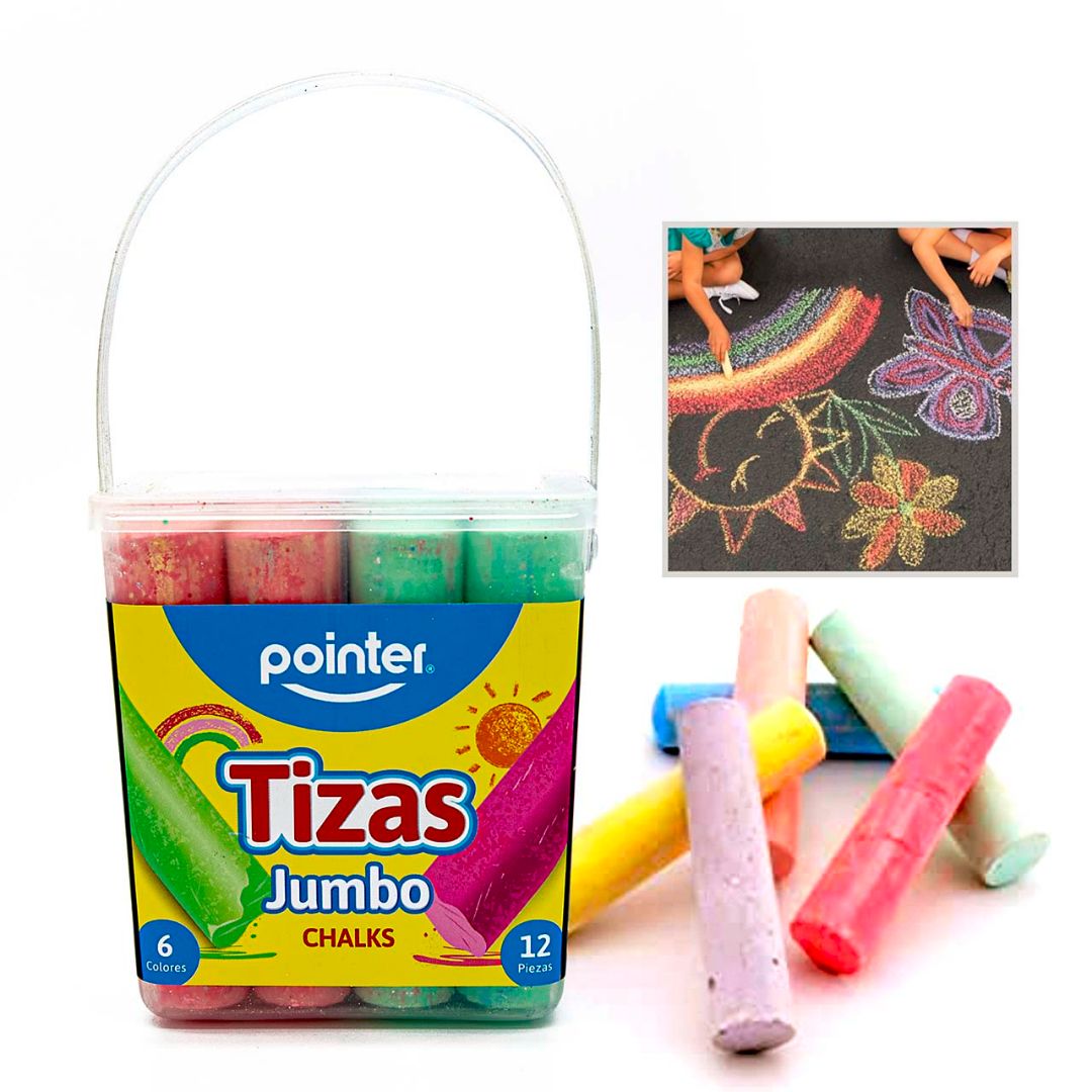 YESO JUMBO POINTER EN CUBETA 12 BARRAS 6 COL (F. 48 SETS)