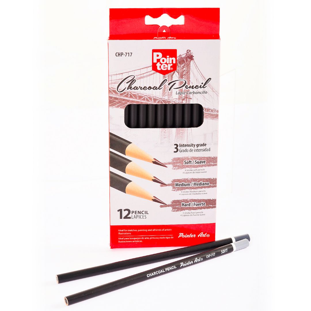 SET DE LAPICES POINTER DE CARBONCILLO SUA/MED/DURO CX12 (F. 240 SETS)