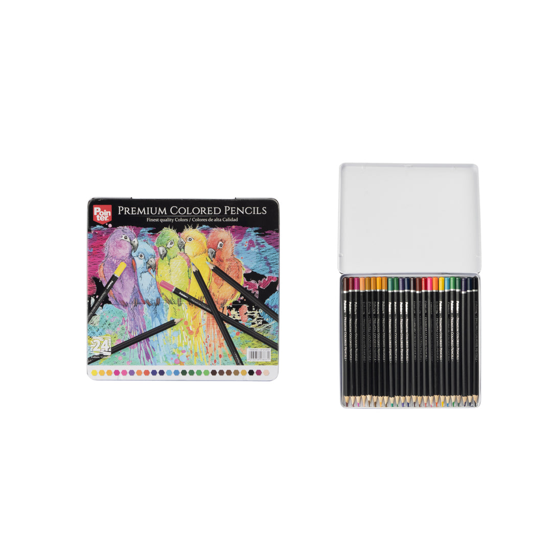CRAYON DE MADERA POINTER PREMIUM EST. METL. 24 COL. (F. 60 SETS)
