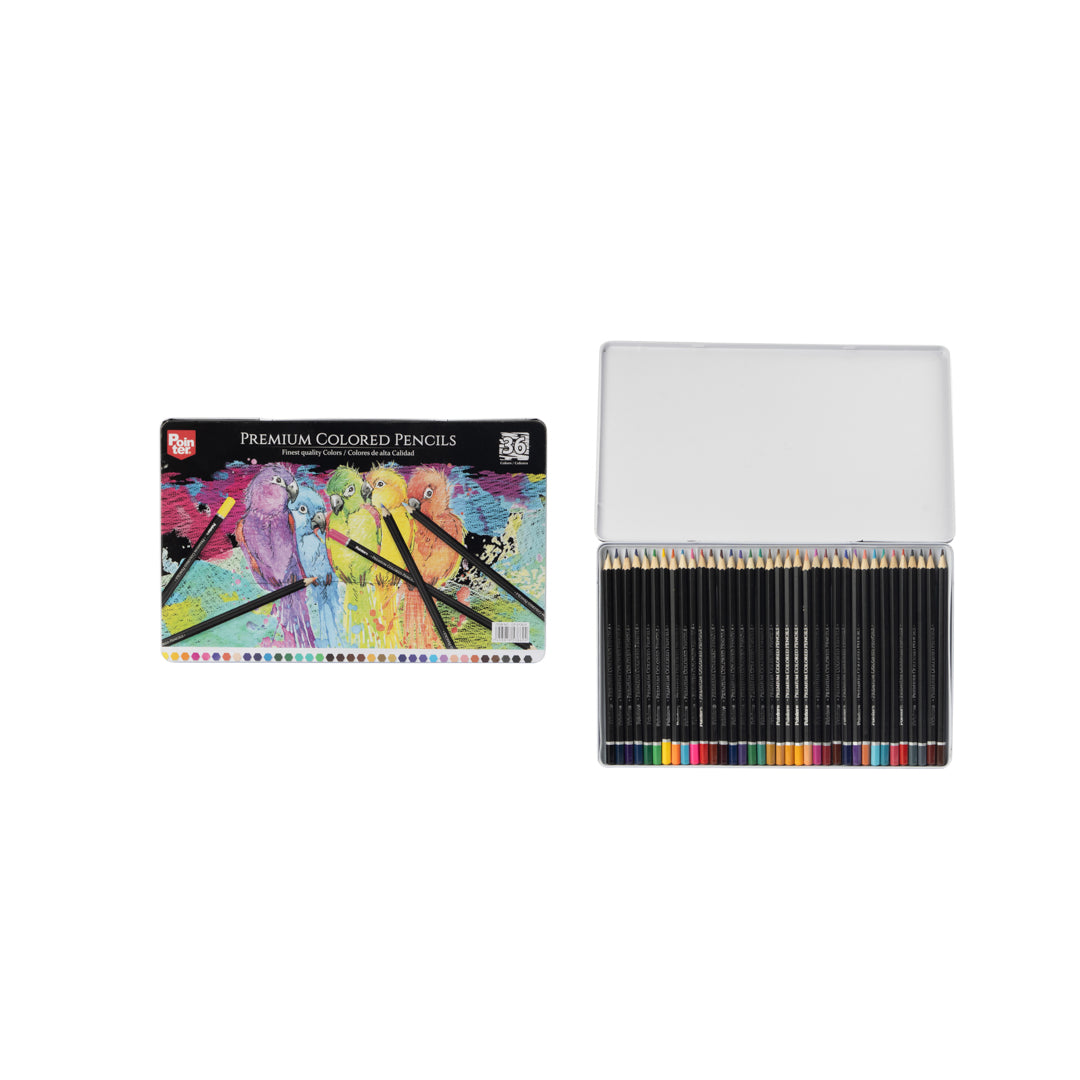 CRAYON DE MADERA POINTER PREMIUM EST. METL. 36 COL. (F. 40 SETS)