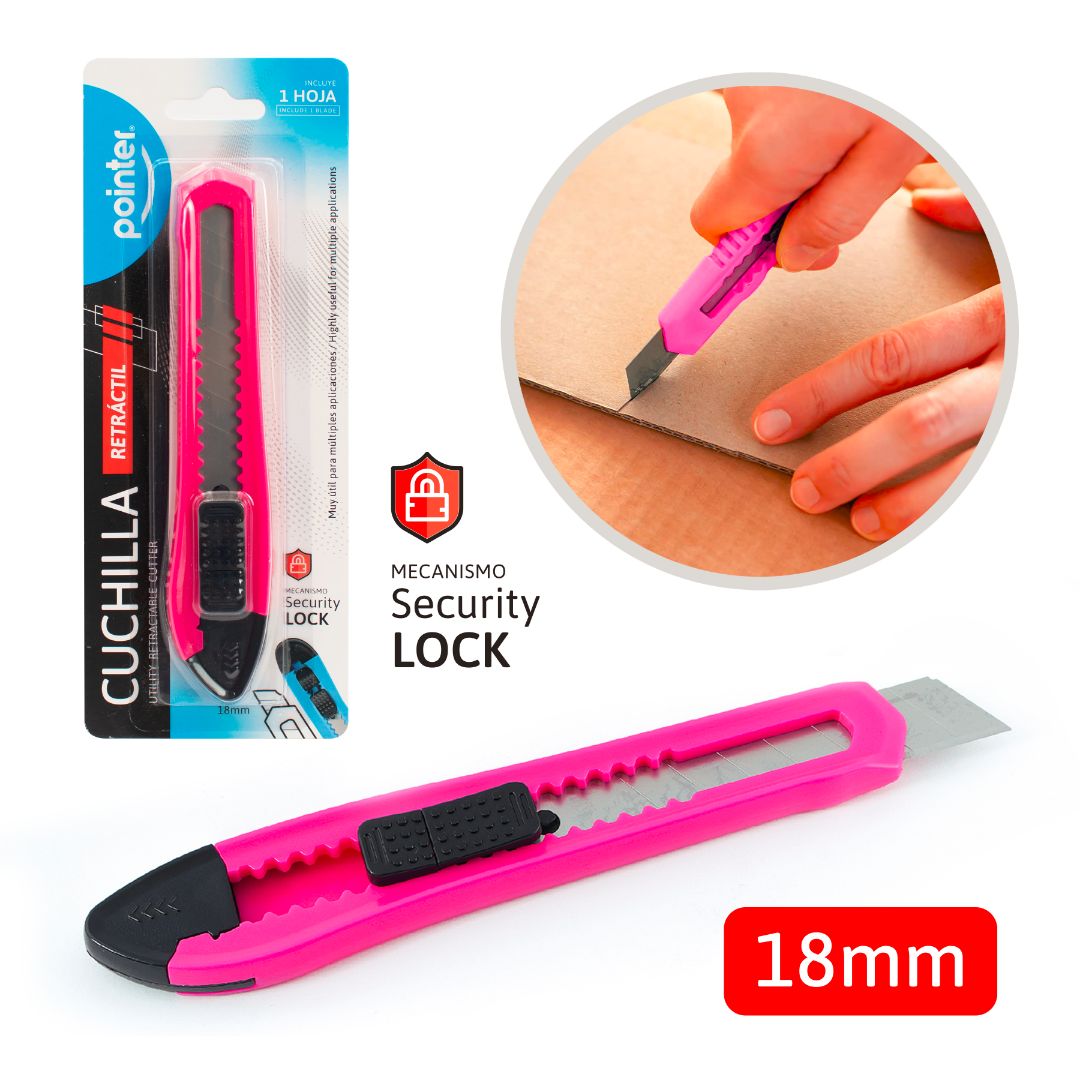 CUCHILLA POINTER EN BLISTER GRANDE 3 COL. (F. 288 PZAS)