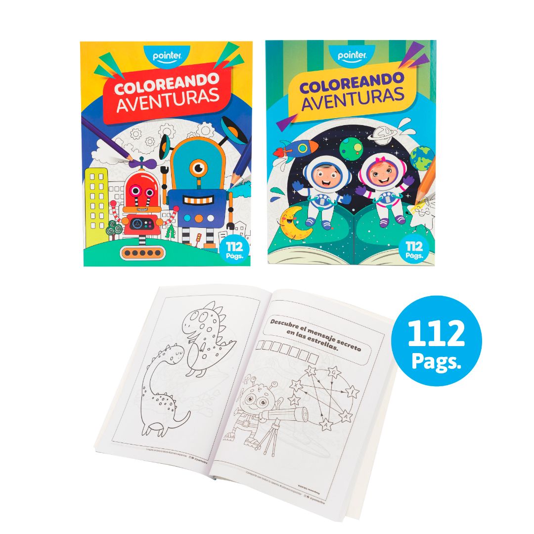 LIBRO P/COLOREAR POINTER COLOREANDO AVENTURAS 112 PAGS. (F. 96 UNI)