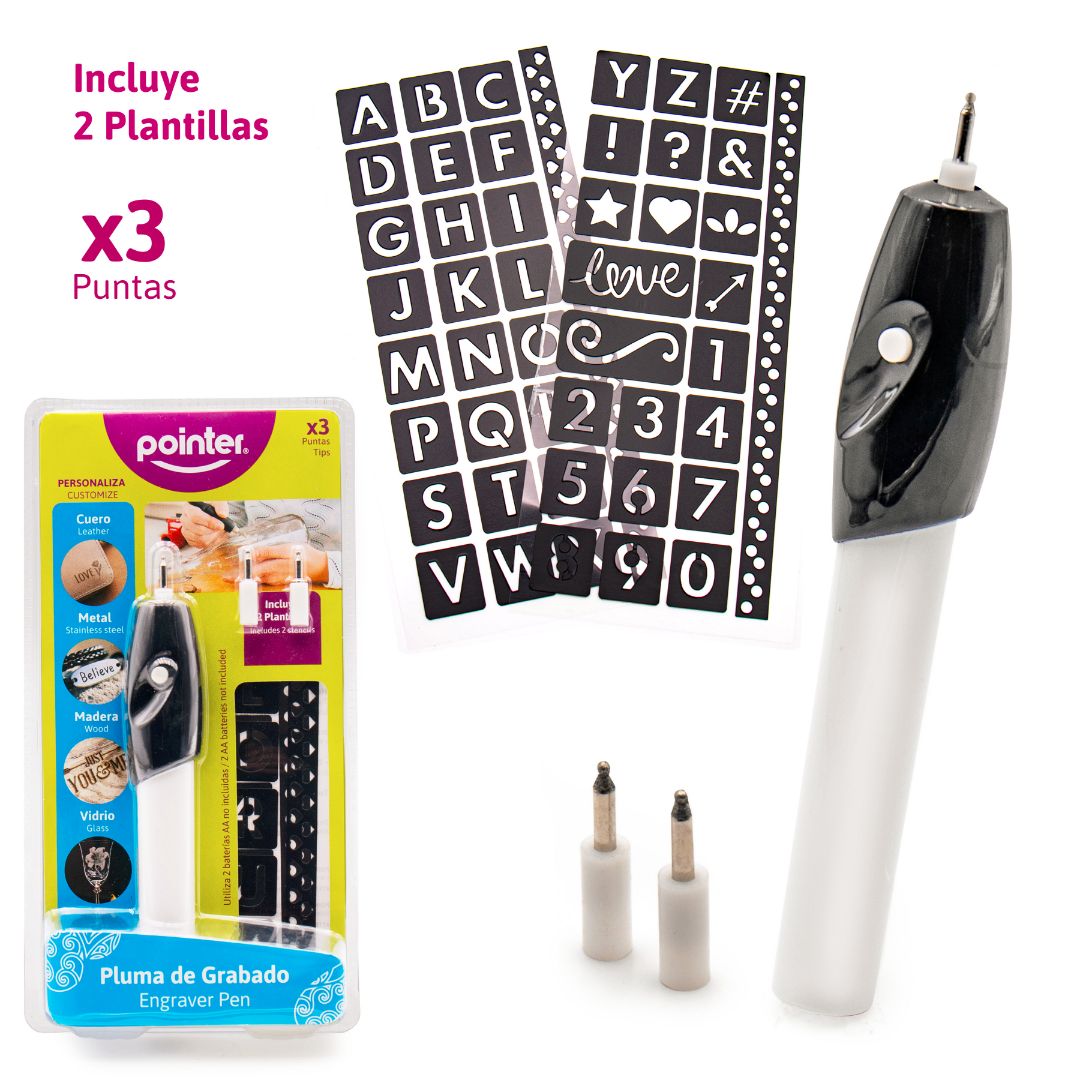 SET P/GRABADO POINTER CON 3 PUNTAS 2 AA (F. 144 SETS)