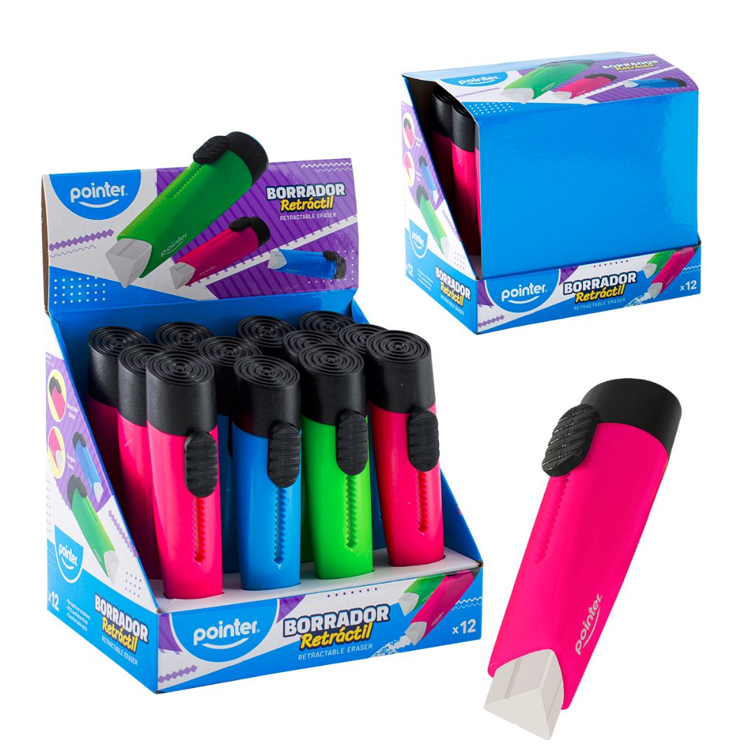 PORTABORRADOR POINTER RETRACTIL CX12 4 COL. (F. 20 DOC)