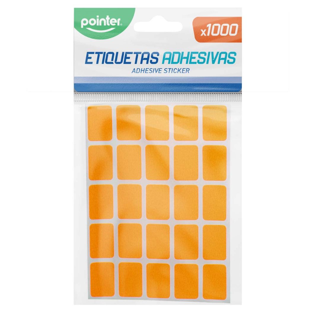 ETIQUETAS ADHESIVAS POINTER NARANJA PX1000 1X1.5CM (F. 200 UNI)