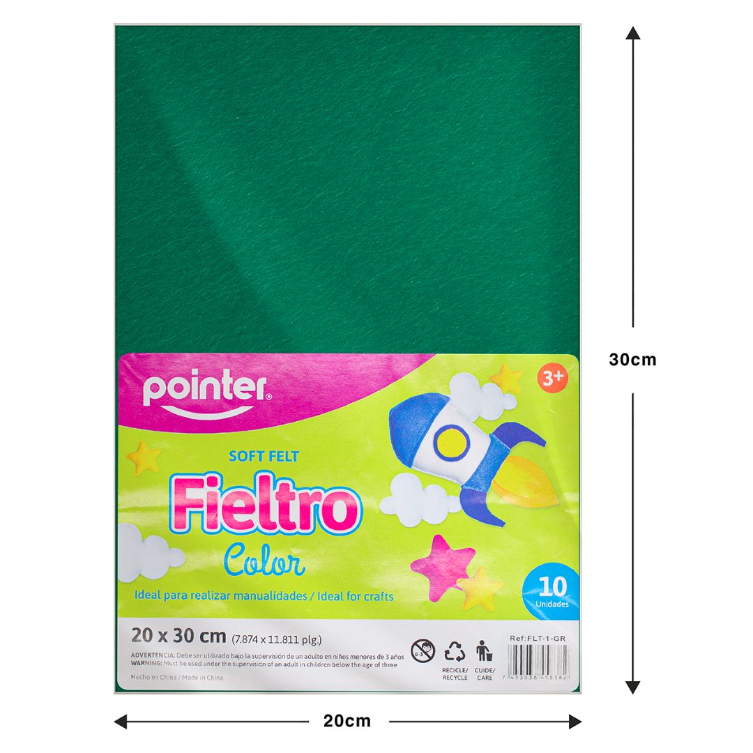 FIELTRO POINTER VERDE TAMAÑO CARTA PX10 H. (F. 120 PAQ)