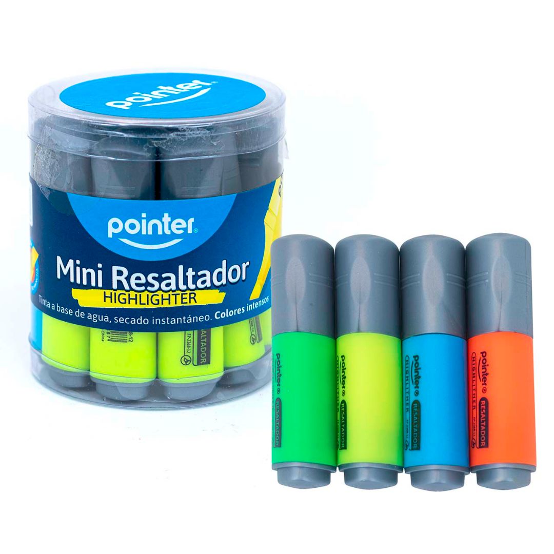 MINI RESALTADORES POINTER 4 COLORES (F. 144 BOTES)