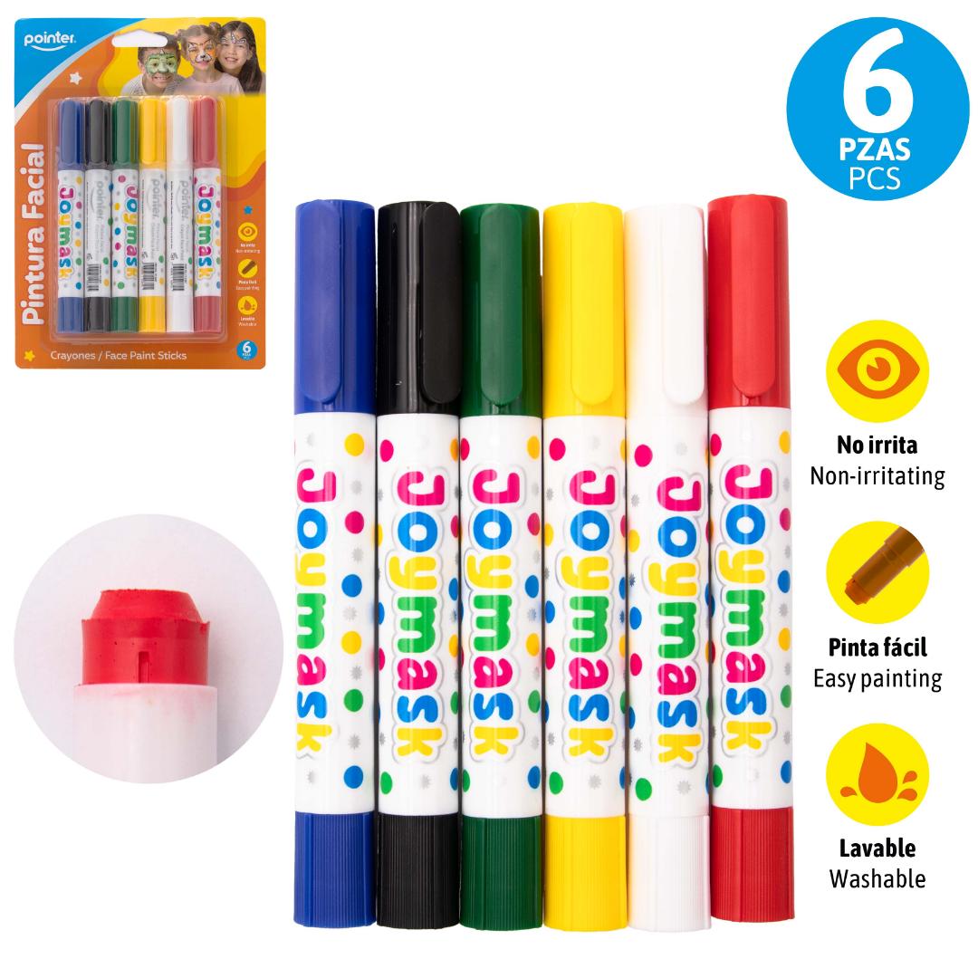 PINTA CARITAS POINTER EN CRAYON 18MM 6 COLORES (F. 72 SETS)