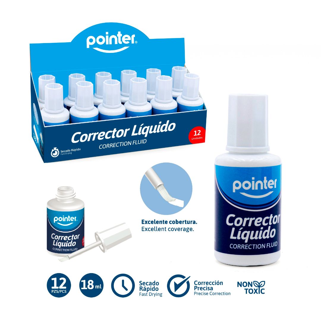 CORRECTOR POINTER EN BOTE CON BROCHA CX12 18ML (F. 48 DOC)