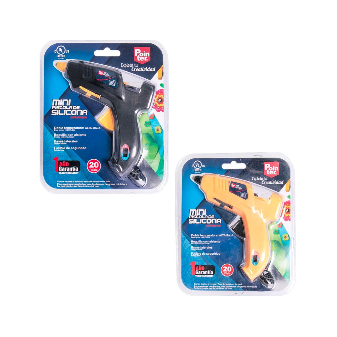 MINI PISTOLA P/SILICON POINTER AMARILLO/NEGRO (F. 48 UNI)