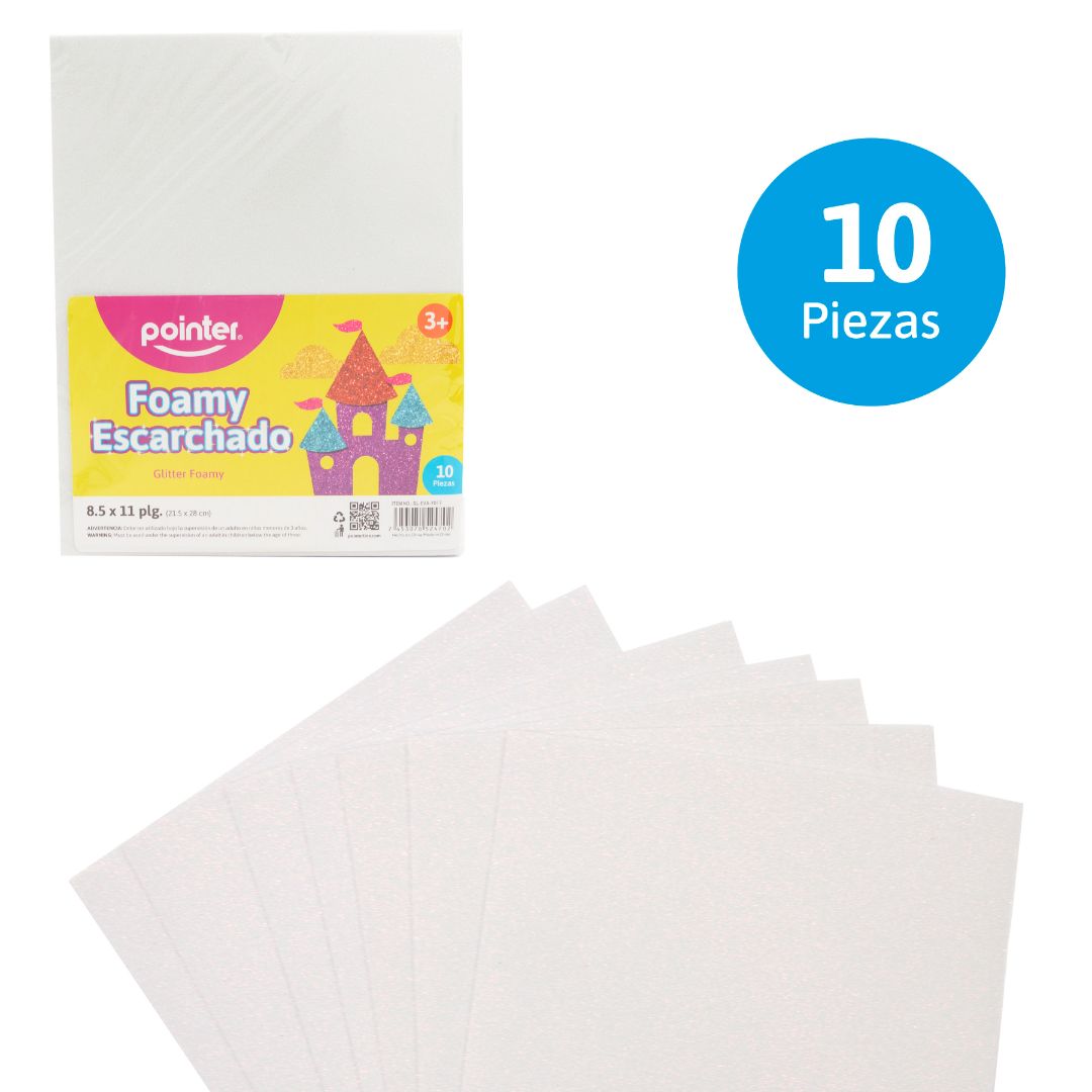 FOAMY C/ESCARCHA POINTER BLANCO PX10 CARTA (F. 60 UNI)