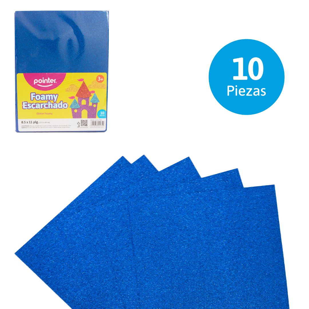 FOAMY C/ESCARCHA POINTER AZUL PX10 CARTA (F. 60 UNI)