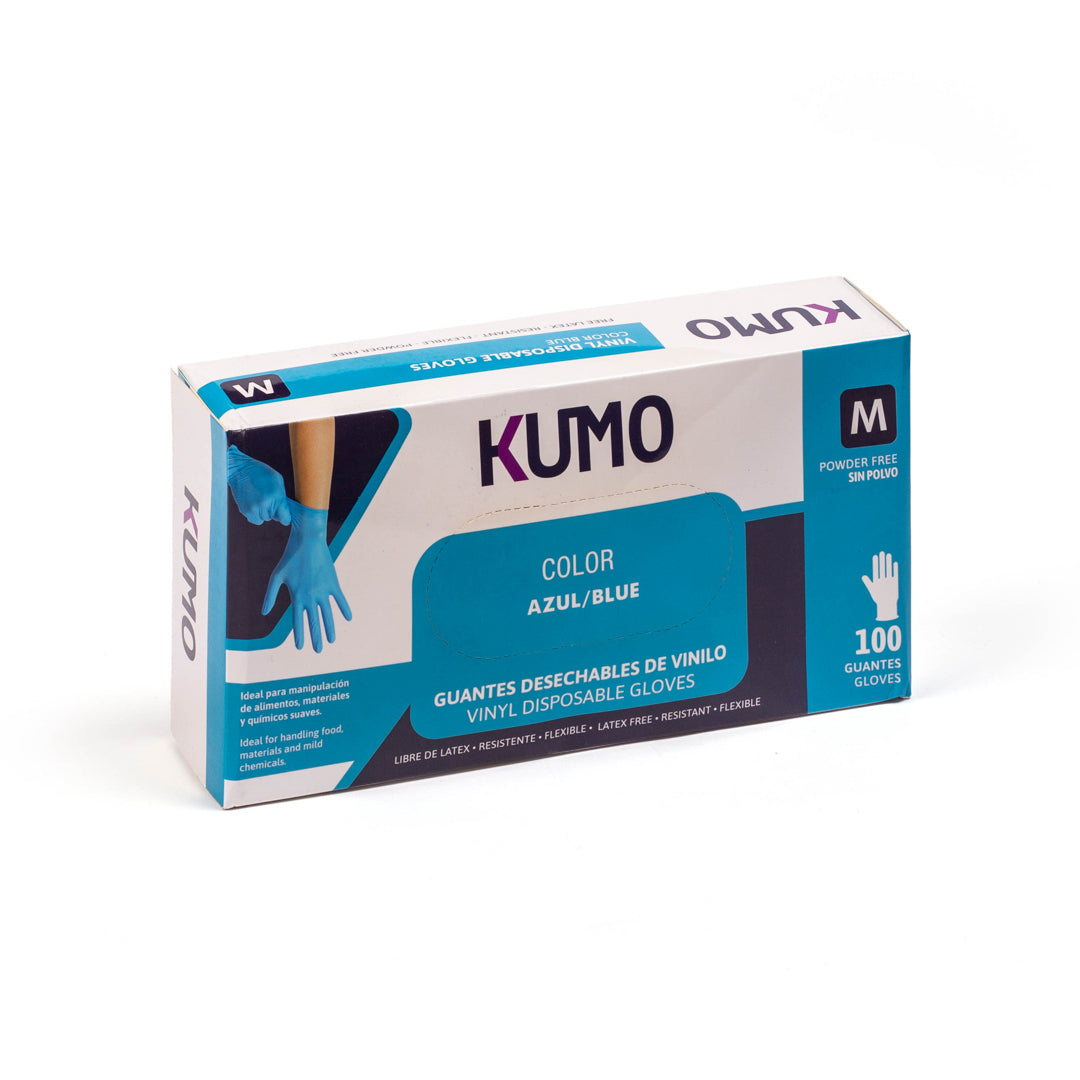 GUANTES KUMO DESECHABLES DE VINILO M 100 PIEZAS (F. 10 BOX)