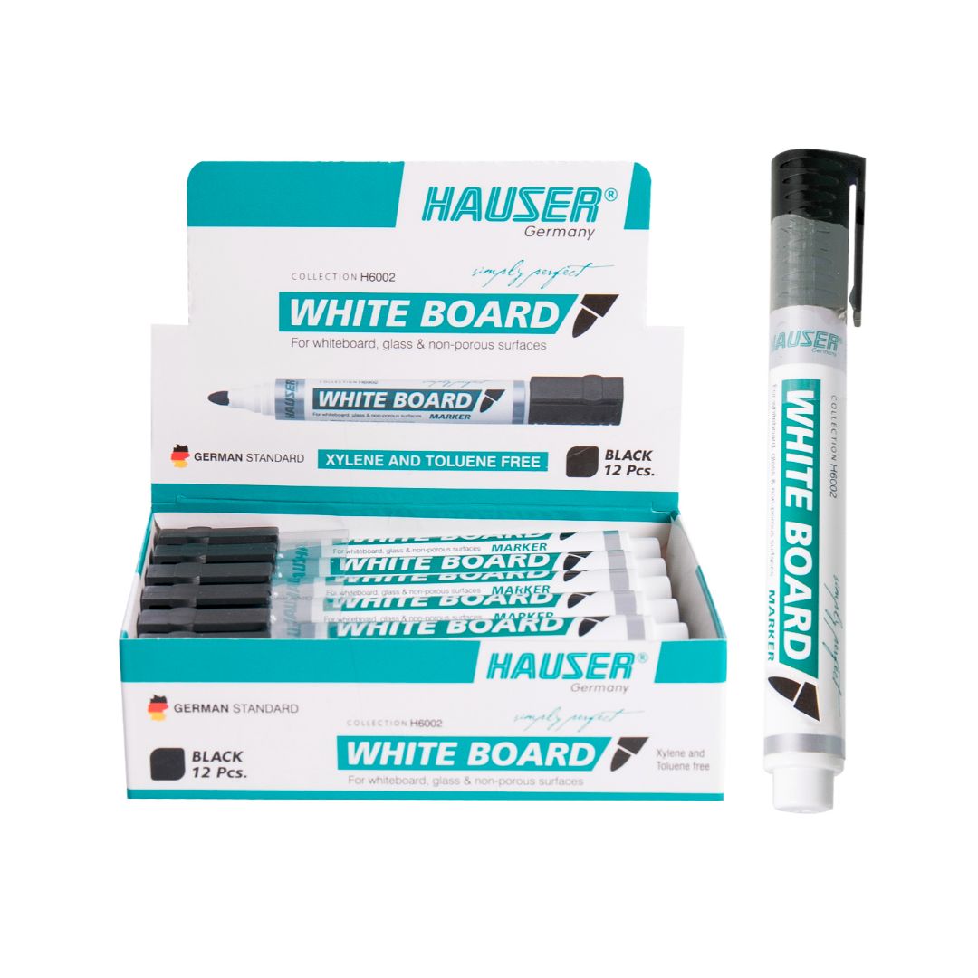 MARCADOR P/PIZARRON HAUSER P/BISELADA NEGRO CX12 (F. 720 PZA)