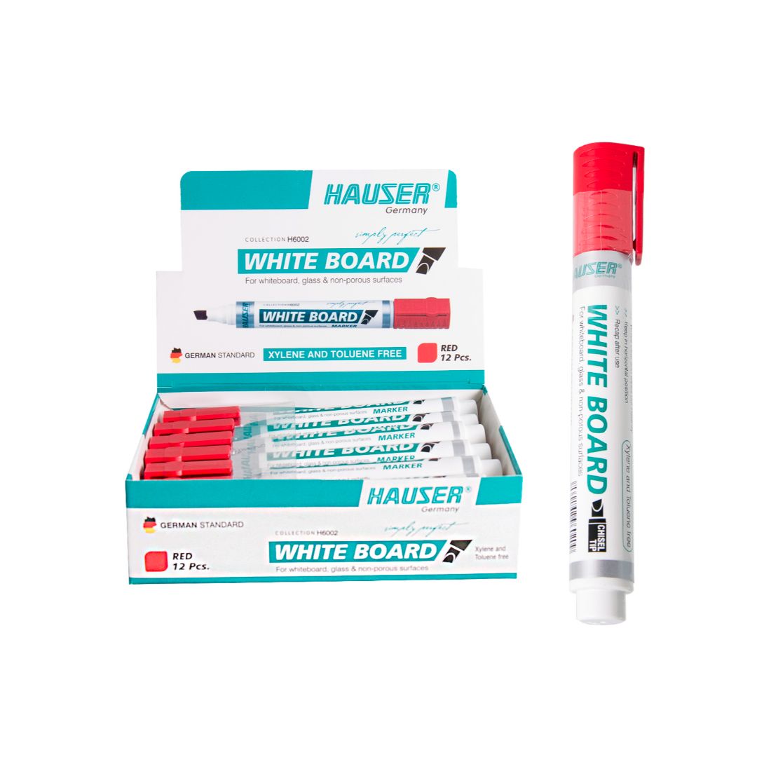 MARCADOR P/PIZARRON HAUSER P/BISELADA ROJO CX12 (F. 720 PZA)