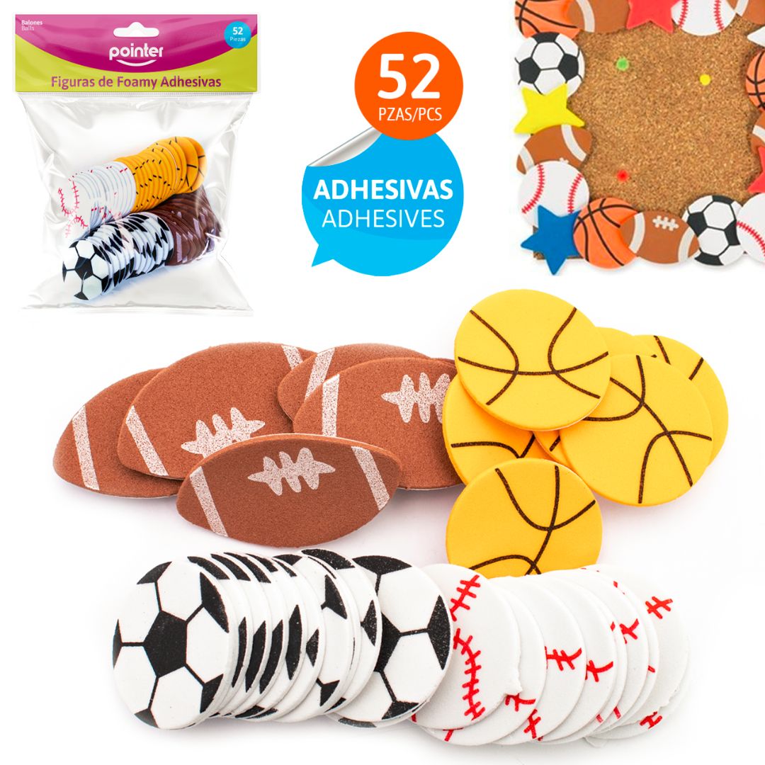 FIGURAS DE FOAMY POINTER ADHESIVAS PELOTAS PX52 (F. 240 SETS)
