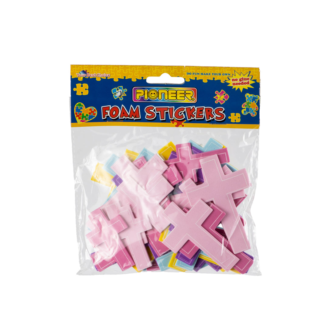 FIGURAS DE FOAMY POINTER ADHESIVAS COLORES SURTIDOS CRUZ (F. 72 UNI)