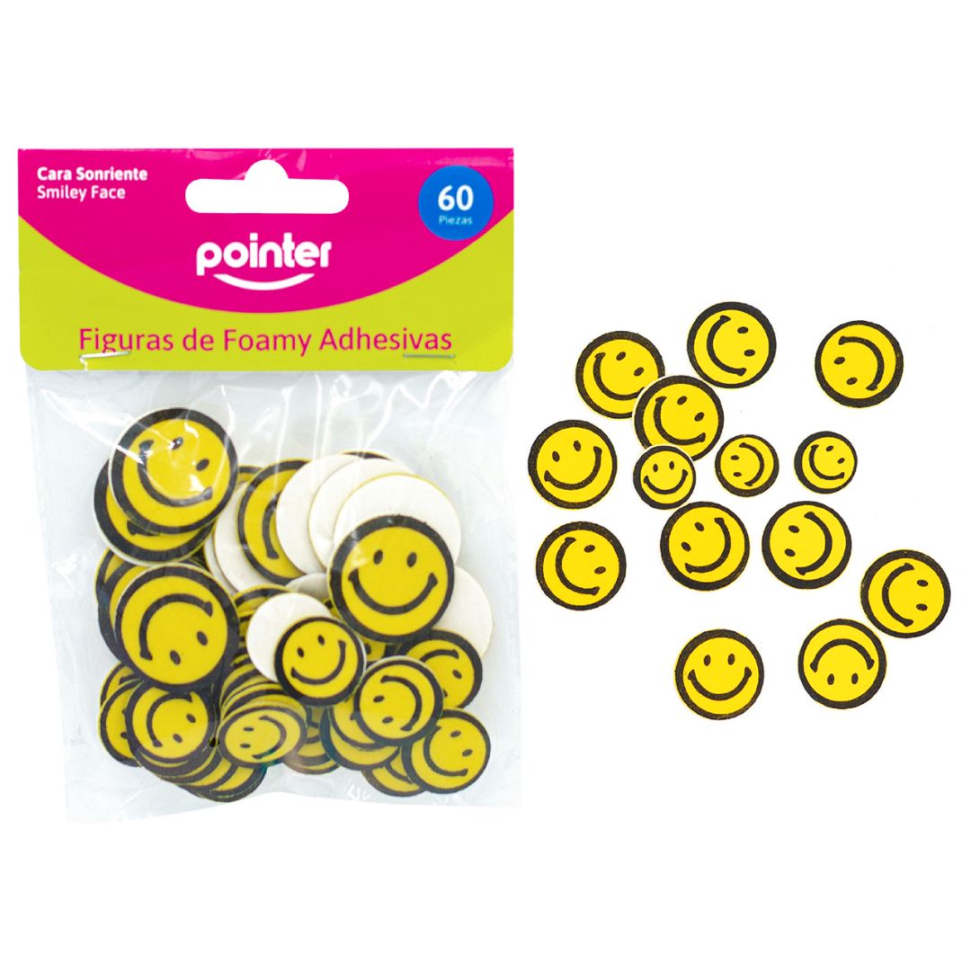 FIGURAS DE FOAMY POINTER ADHESIVAS CARITAS AMARILLAS BX60 (F. 240 BAG)