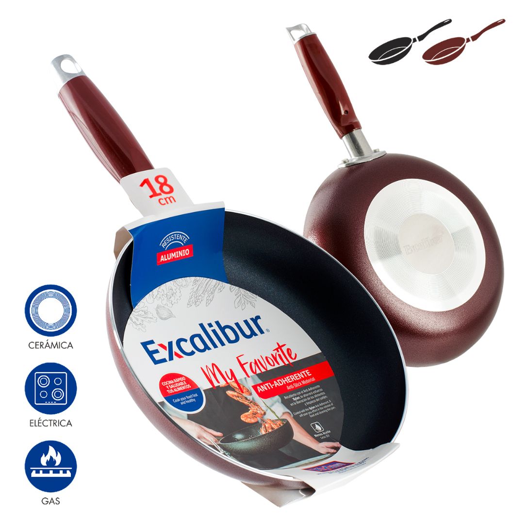 SARTEN EXCALIBUR ALUMINIO ANTI ADHERENTE 18CM (F. 30 PZA)