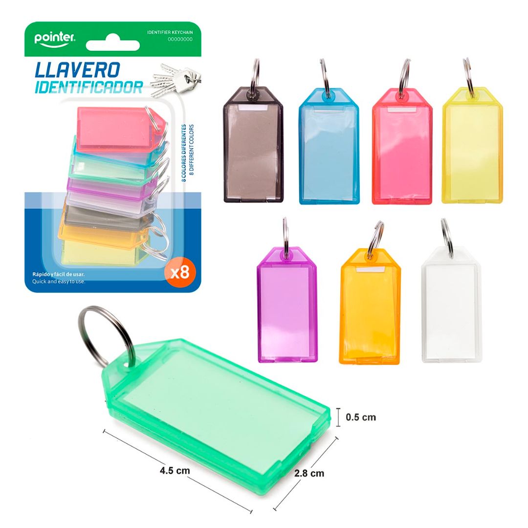 LLAVERO IDENTIFICADOR POINTER 8 COLORES (F. 120 SETS)