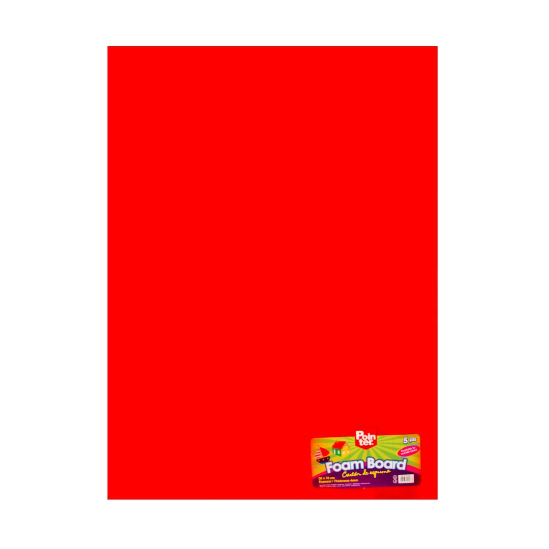 CARTON ESPUMA POINTER ROJO 50X70CM 4MM (F. 120 UNI)