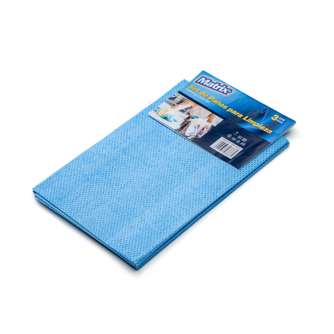 PAÑO LIMPIADOR MATRIX SET X3 CELESTE 35X55 CM (F.)