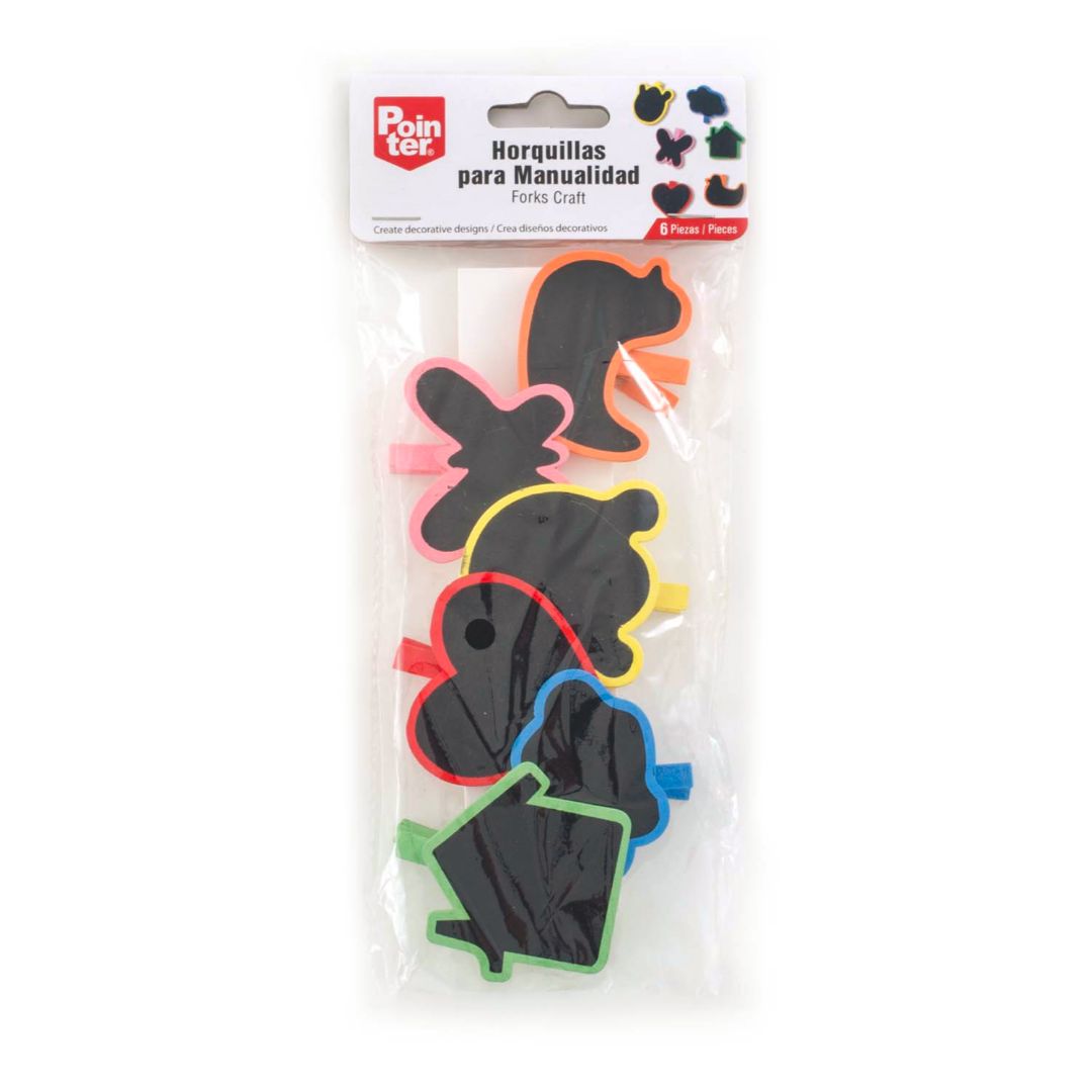 HORQUILLAS POINTER C/FIGURAS NEGRAS PX6 (F. 144 SETS)