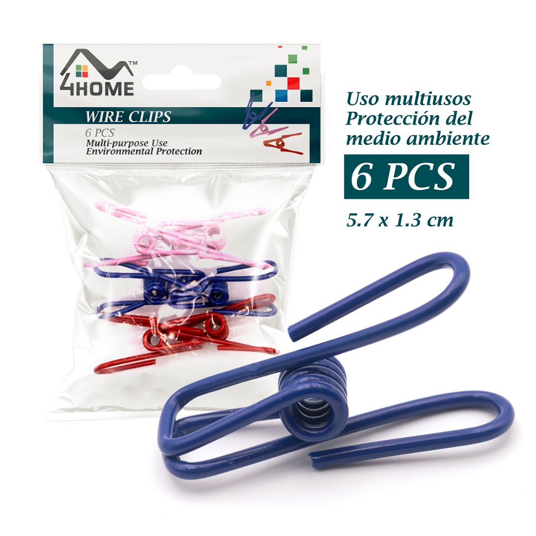 GANCHOS PARA ROPA 4HOME DE METAL 3 COL. BX6 (F. 72 SETS)