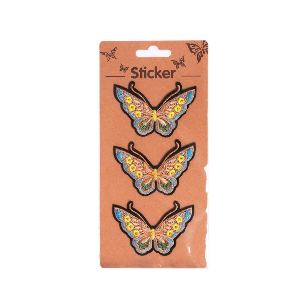 STICKERS DE TELA POINTER MARIPOSAS 3 PZAS (F. 180 SETS)