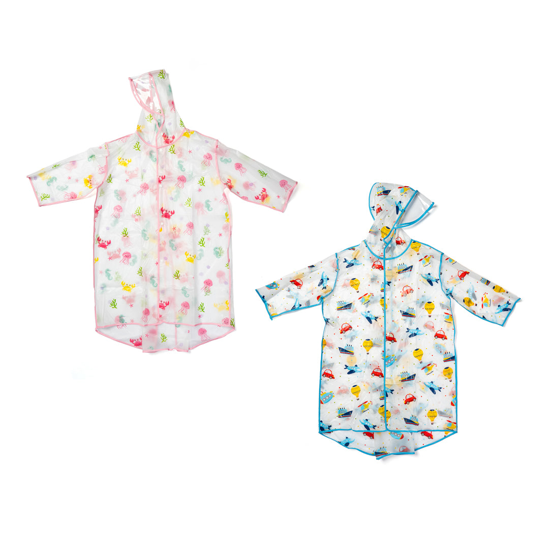 CAPA JVL NIÑA/NIÑO TRASLUCIDA C/VISERA M L XL. OCEANO/TRANSPORTES (F. 48 PZA)