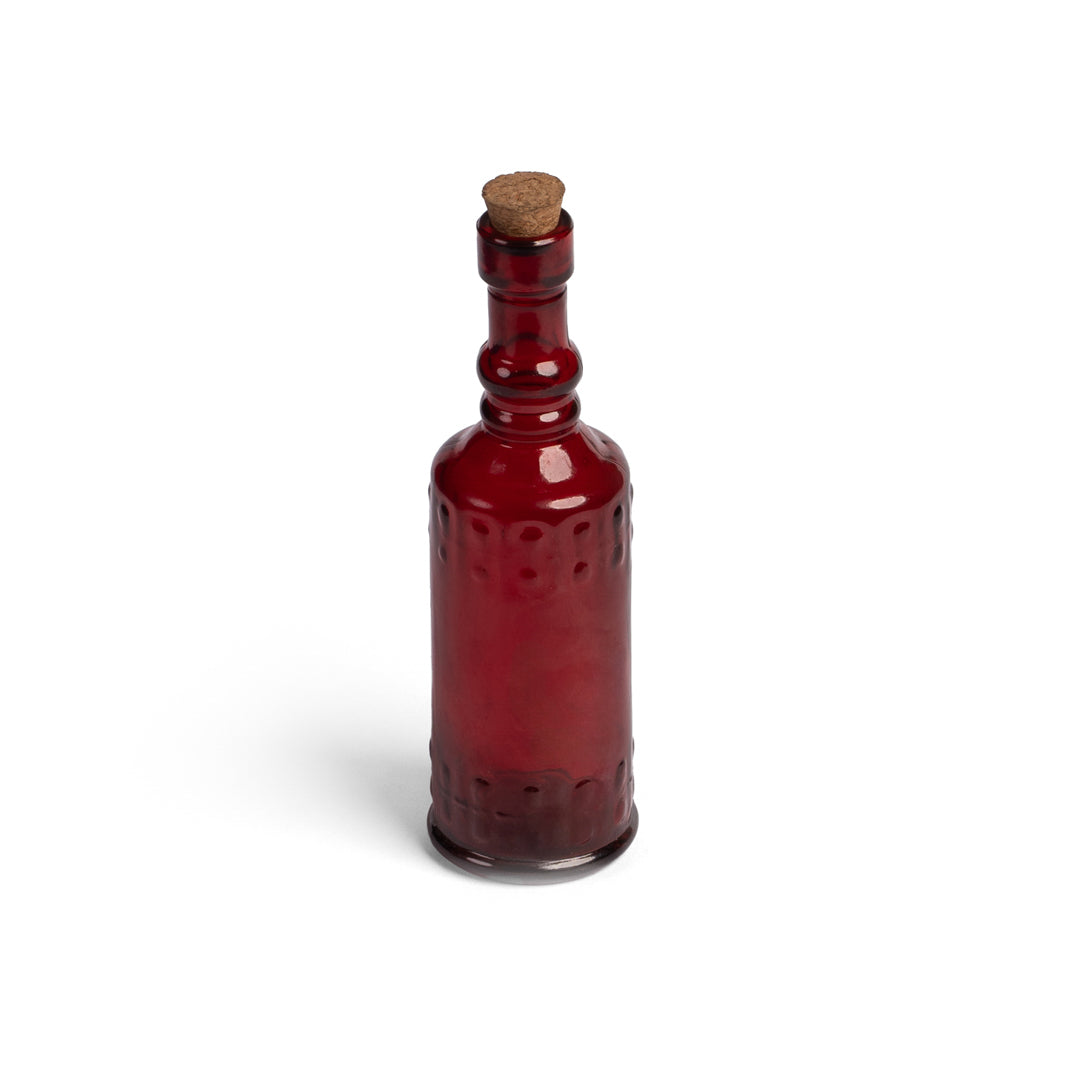 BOTELLA DE VIDRIO C/CORCHO VERDE/AMARILLO/AZUL/ROJO (F. 70 UNI)