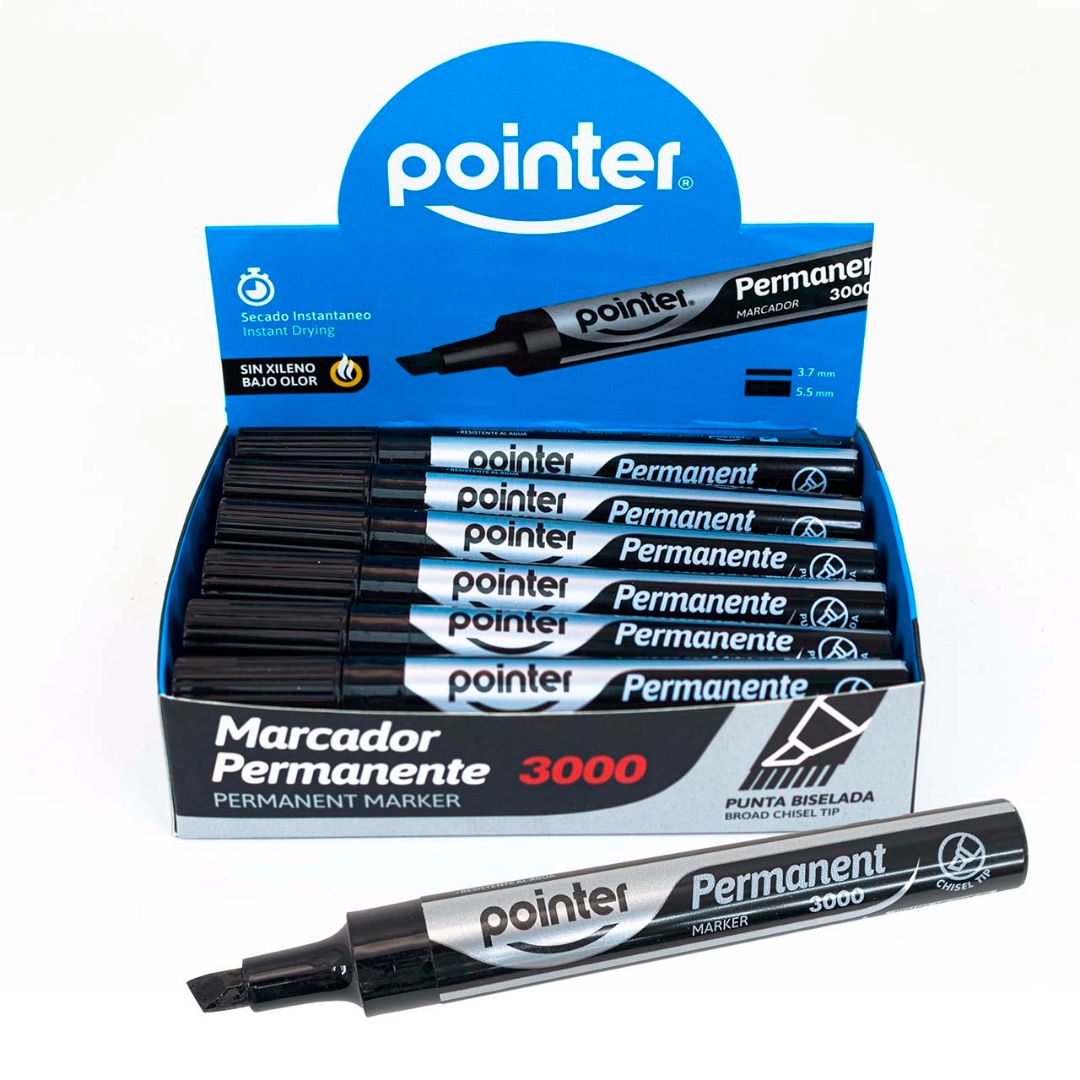 MARCADOR PERMANENTE POINTER P/BISELADA NEGRO CX12 (F. 36 DOC)