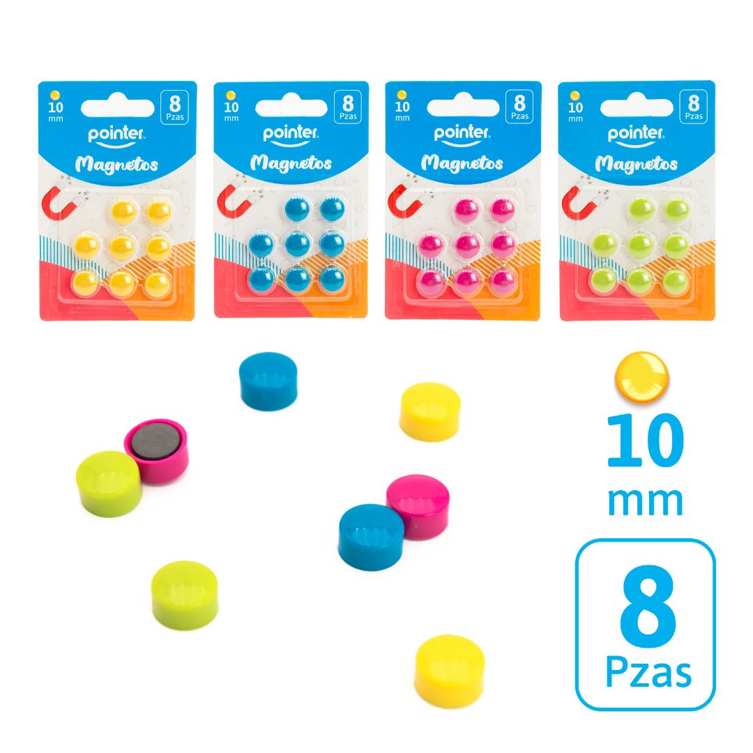 MINI IMANES POINTER BLISTERX8 4 COL. 10MM (F. 576 CARD)