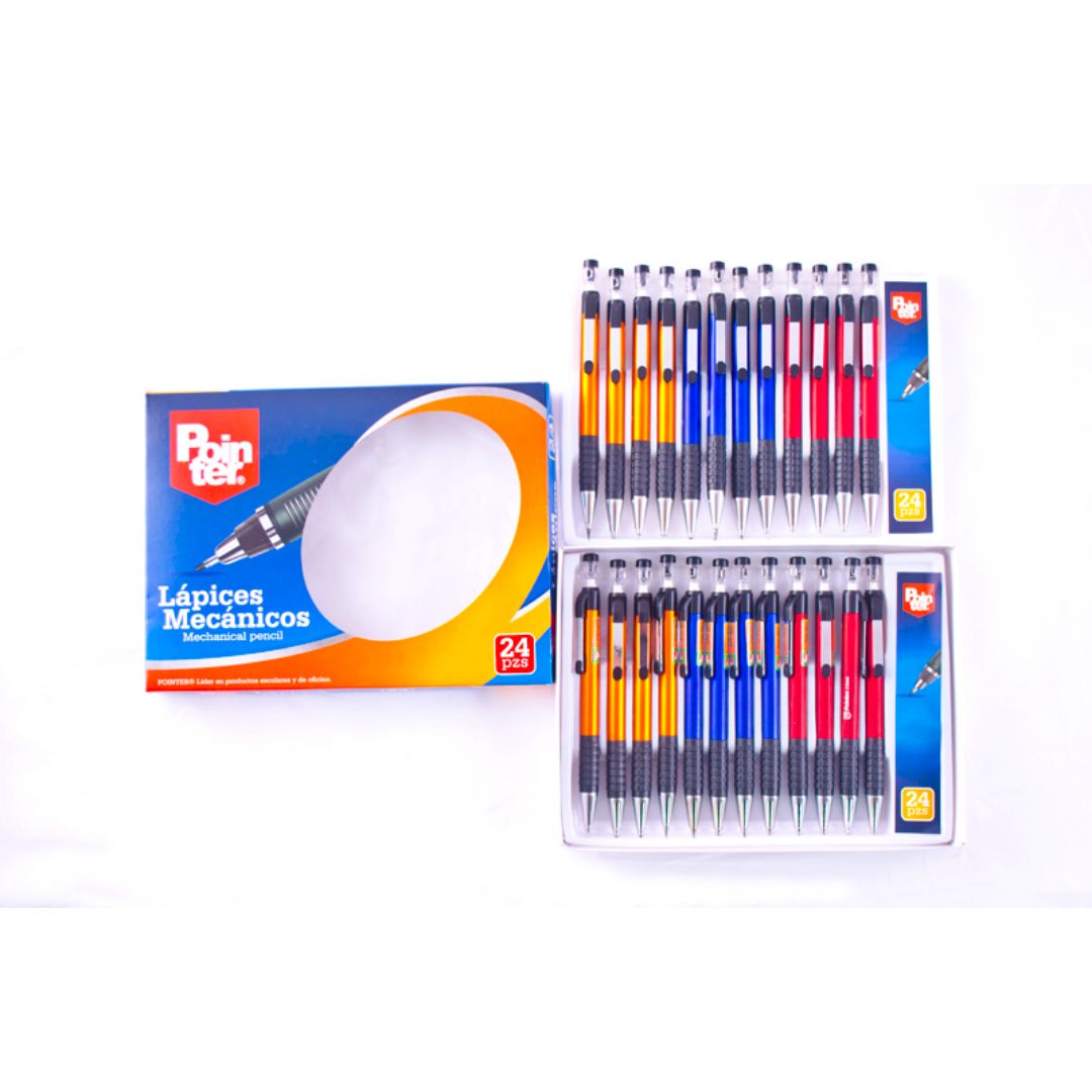 PORTAMINAS RETRACTIL POINTER CX24 3 COLORES 2MM (F. 96 BOX)
