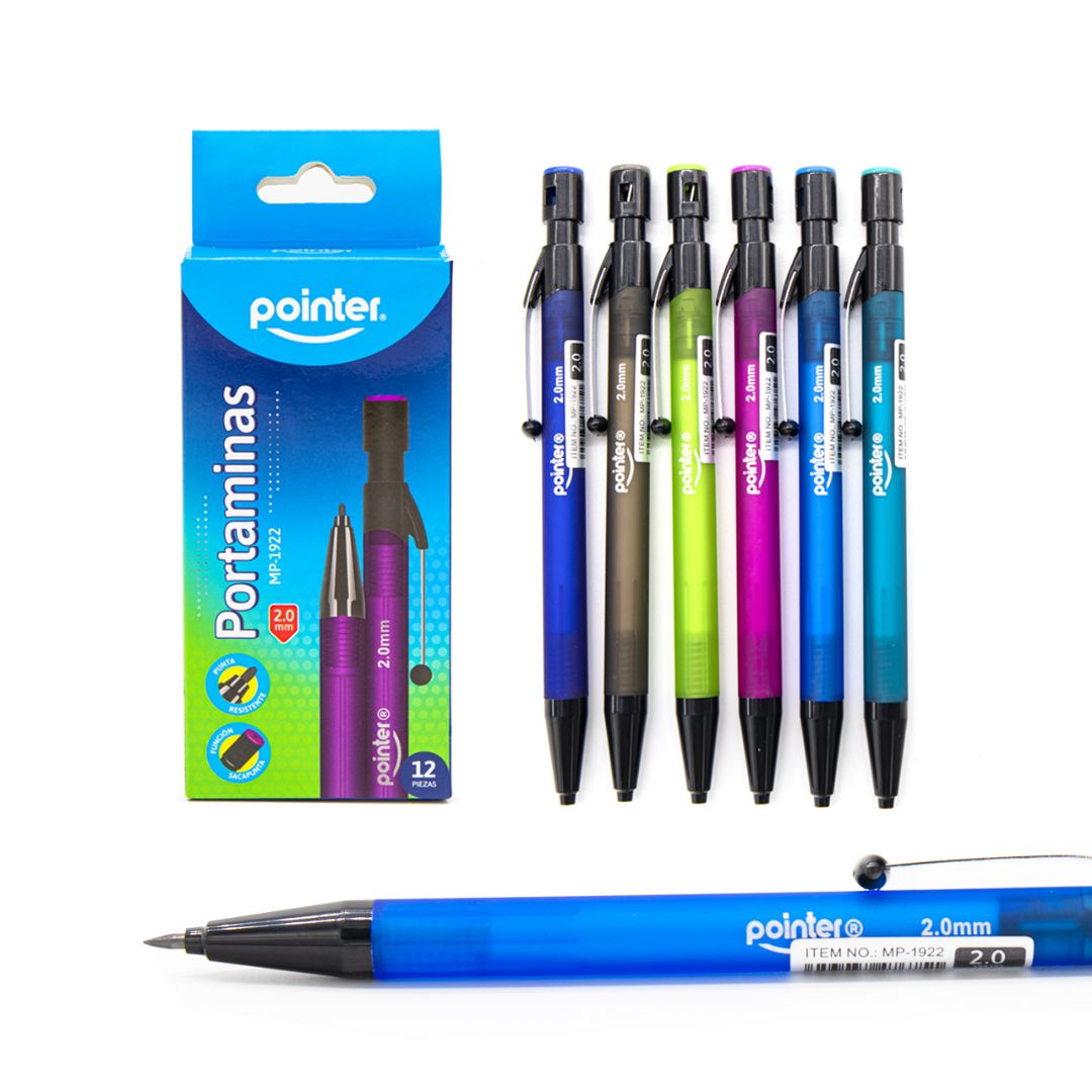 PORTAMINAS RETRACTIL POINTER CX12 6 COLORES 2.0MM (F. 96 DOC)