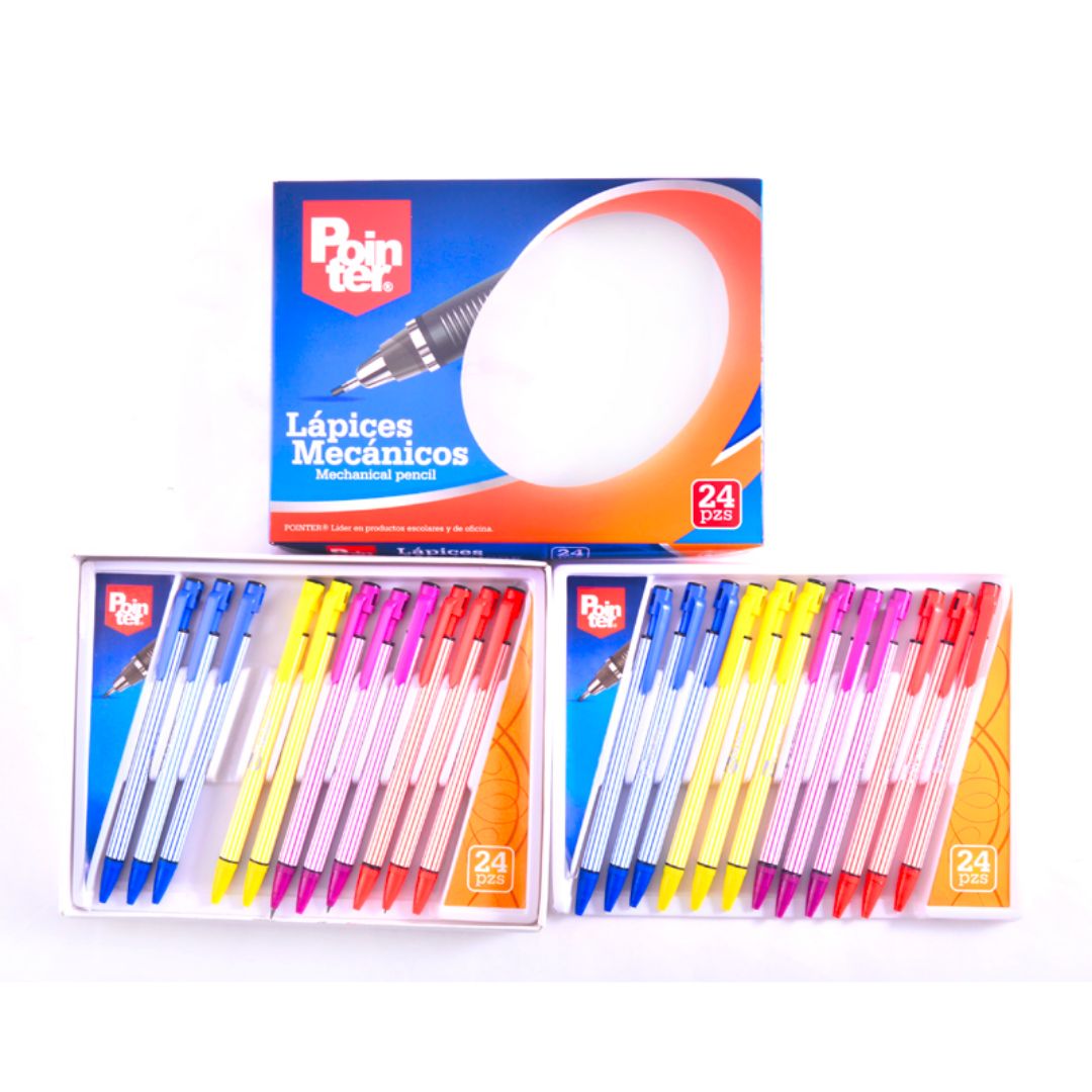 PORTAMINAS RETRACTIL POINTER CX24 4 COL. 2MM (F. 24 BOX)
