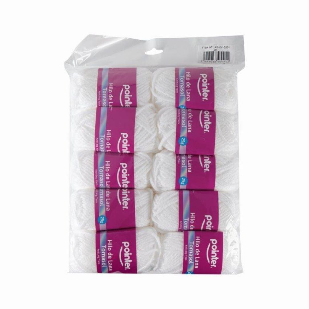 LANA TORNASOL POINTER BLANCO 25G (F. 200 PZAS)